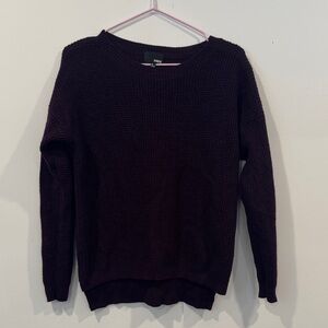 Wilfred Free Burgundy Knit Sweater | Waffle Knit | Crew Neck